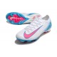 Nike Air Zoom Mercurial Vapor 16 Elite FG Low White Pink Blue Soccer Cleats For Men