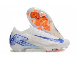 Nike Air Zoom Mercurial Vapor 16 Elite FG White Blue Low Soccer Cleats For Women And Men 