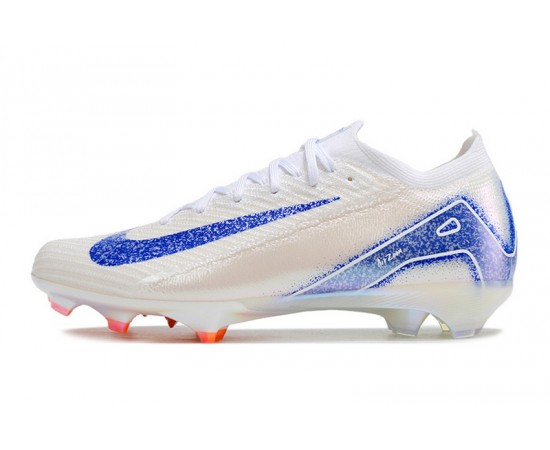 Nike Air Zoom Mercurial Vapor 16 Elite FG White Blue Low Soccer Cleats For Women And Men