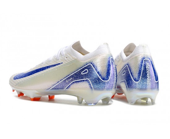 Nike Air Zoom Mercurial Vapor 16 Elite FG White Blue Low Soccer Cleats For Women And Men