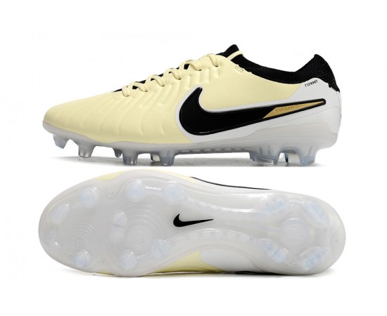 Nike Tiempo Legend 10 Elite FG Beige Black Low Soccer Cleats For Men