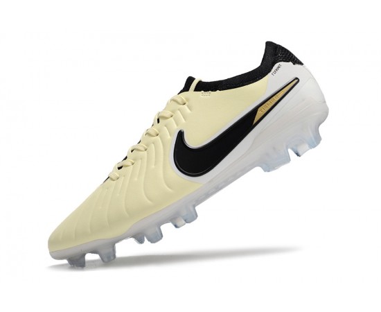 Nike Tiempo Legend 10 Elite FG Beige Black Low Soccer Cleats For Men