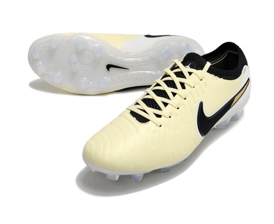 Nike Tiempo Legend 10 Elite FG Beige Black Low Soccer Cleats For Men