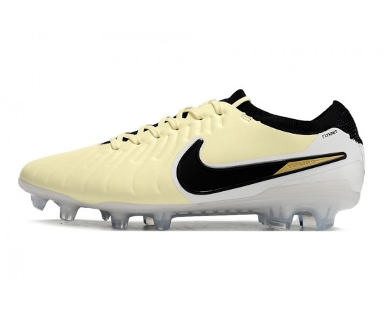 Nike Tiempo Legend 10 Elite FG Beige Black Low Soccer Cleats For Men