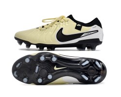 Nike Tiempo Legend 10 Elite FG Beige Black White Low Soccer Cleats For Men