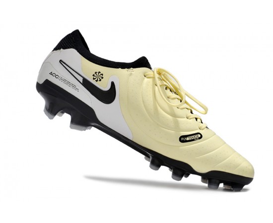 Nike Tiempo Legend 10 Elite FG Beige Black White Low Soccer Cleats For Men