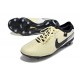 Nike Tiempo Legend 10 Elite FG Beige Black White Low Soccer Cleats For Men