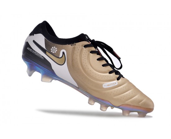 Nike Tiempo Legend 10 Elite FG Brown Gold Grey Low Soccer Cleats For Men