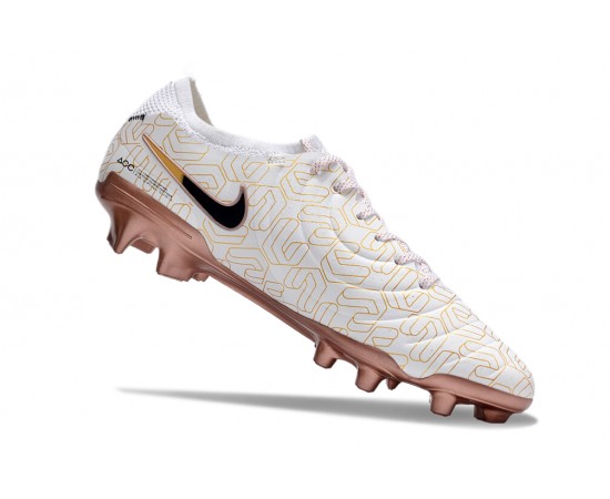 Nike Tiempo Legend 10 Elite FG Brown White Black Low Soccer Cleats For Men