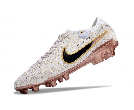 Nike Tiempo Legend 10 Elite FG Brown White Black Low Soccer Cleats For Men