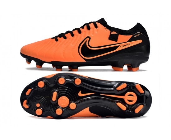 Nike Tiempo Legend 10 Elite FG Orange And Black Low Soccer Cleats For Men