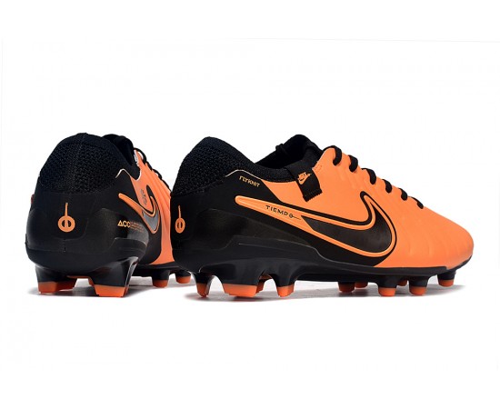 Nike Tiempo Legend 10 Elite FG Orange And Black Low Soccer Cleats For Men