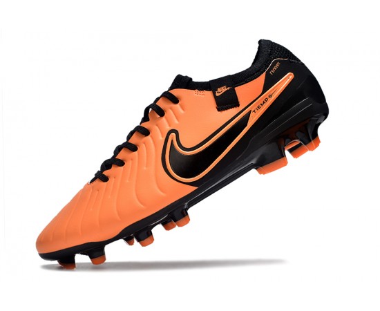 Nike Tiempo Legend 10 Elite FG Orange And Black Low Soccer Cleats For Men