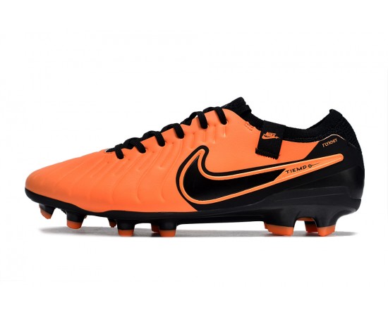 Nike Tiempo Legend 10 Elite FG Orange And Black Low Soccer Cleats For Men