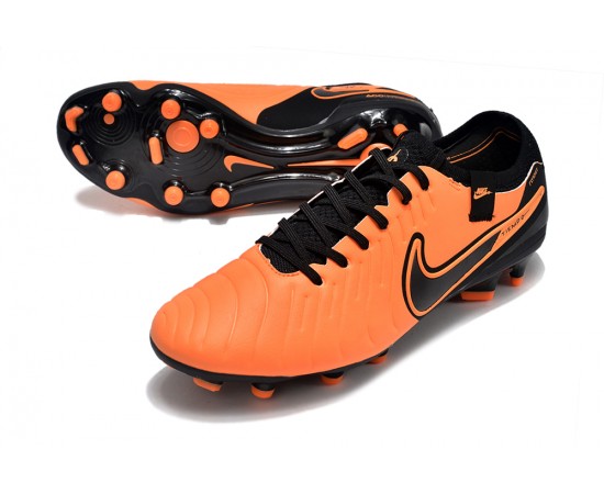 Nike Tiempo Legend 10 Elite FG Orange And Black Low Soccer Cleats For Men