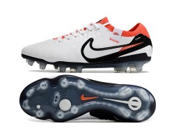 Nike Tiempo Legend 10 Elite FG Orange Black White Low Soccer Cleats For Men