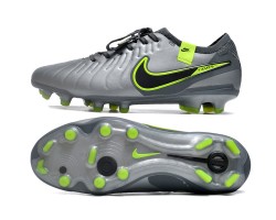 Nike Tiempo Legend 10 Elite FG Silver Green Black Green Low Soccer Cleats For Men