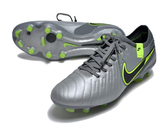 Nike Tiempo Legend 10 Elite FG Silver Green Black Green Low Soccer Cleats For Men