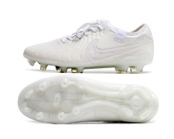 Nike Tiempo Legend 10 Elite FG White Beige Low Soccer Cleats For Men