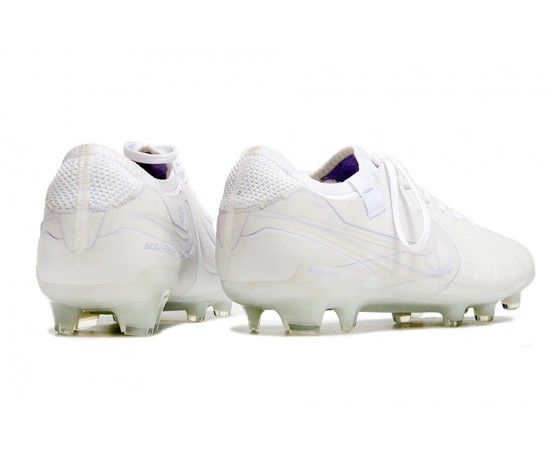 Nike Tiempo Legend 10 Elite FG White Beige Low Soccer Cleats For Men