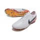 Nike Tiempo Legend 10 Elite FG White Black Gold Low Soccer Cleats For Men