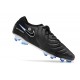 Nike Tiempo Legend 10 Elite FG White Blue Black Low Soccer Cleats For Men