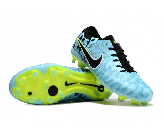 Nike Tiempo Legend 10 Elite FG Low Soccer Cleats Blue Black Green For Men