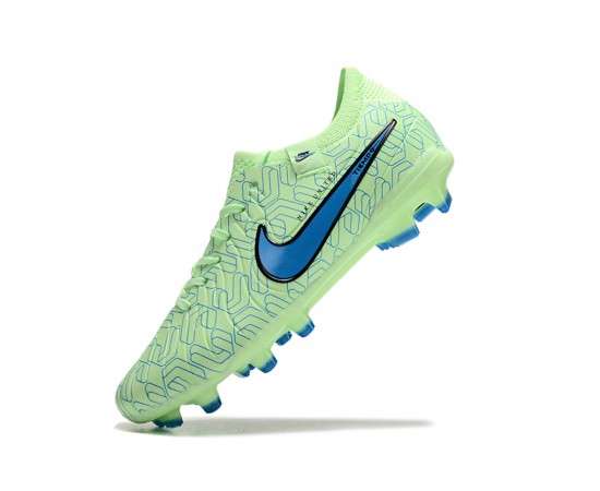 Nike Tiempo Legend 10 Elite FG Low Soccer Cleats Green Blue For Men