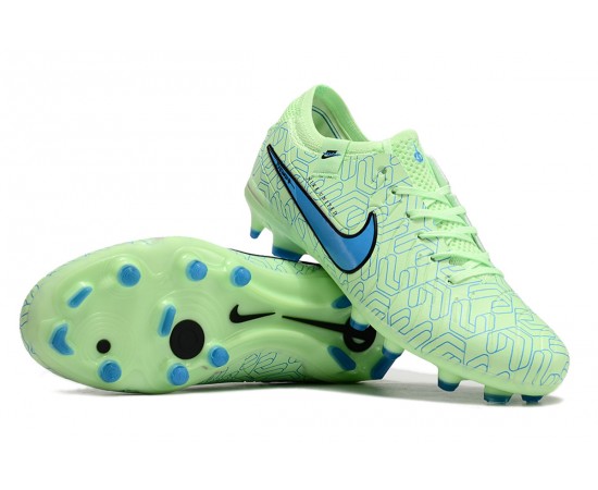 Nike Tiempo Legend 10 Elite FG Low Soccer Cleats Green Blue For Men