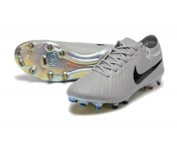 Nike Tiempo Legend 10 Elite FG Low Soccer Cleats Grey Black For Men 