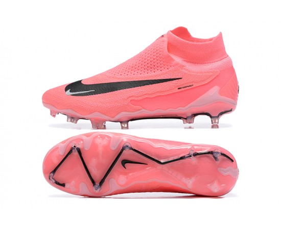 Nike Phantom GX Elite FG High Top Soccer Cleats Pink Black For Men