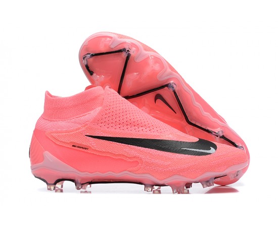 Nike Phantom GX Elite FG High Top Soccer Cleats Pink Black For Men