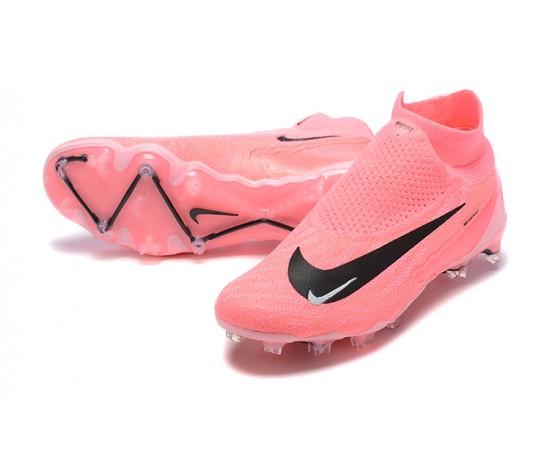 Nike Phantom GX Elite FG High Top Soccer Cleats Pink Black For Men