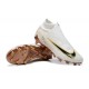 Nike Phantom GX Elite FG High Top Soccer Cleats White Gold Black For Men