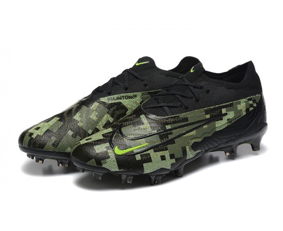 Nike Phantom GX Elite FG Low Soccer Cleats Black Green For Men