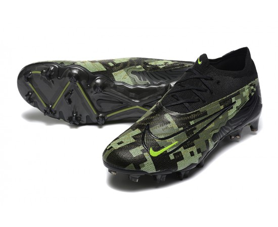 Nike Phantom GX Elite FG Low Soccer Cleats Black Green For Men