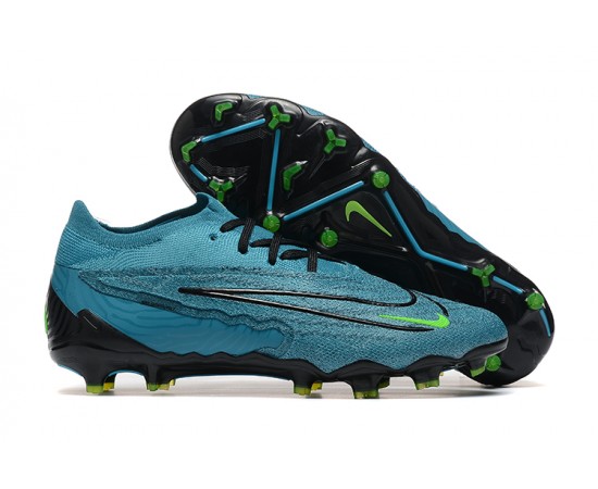 Nike Phantom GX Elite FG Low Soccer Cleats Blue Black Green For Men