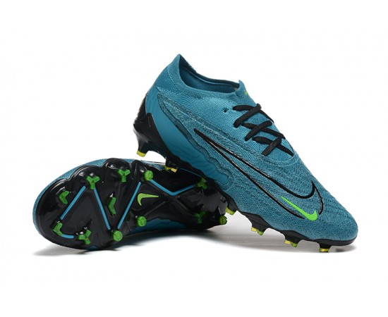 Nike Phantom GX Elite FG Low Soccer Cleats Blue Black Green For Men