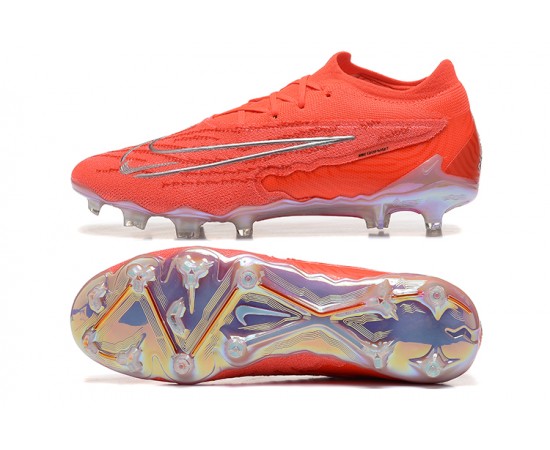 Nike Phantom GX Elite FG Low Soccer Cleats Orange Silver For Men