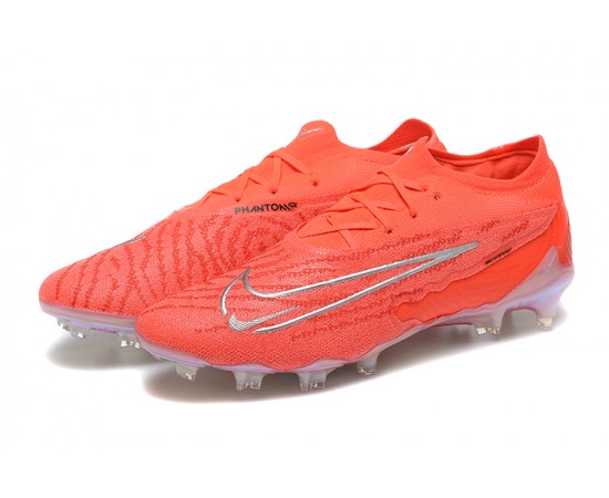 Nike Phantom GX Elite FG Low Soccer Cleats Orange Silver For Men