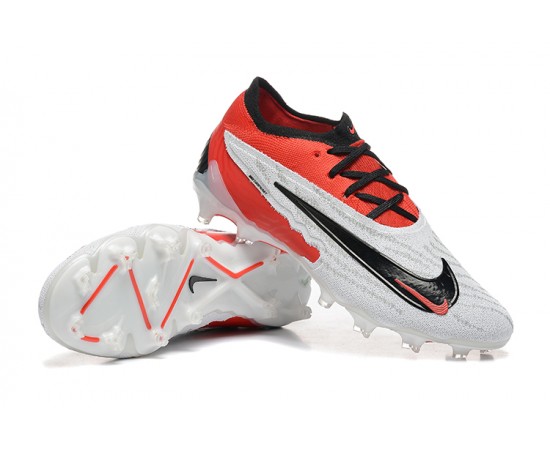 Nike Phantom GX Elite FG Low Soccer Cleats White Red Black For Men