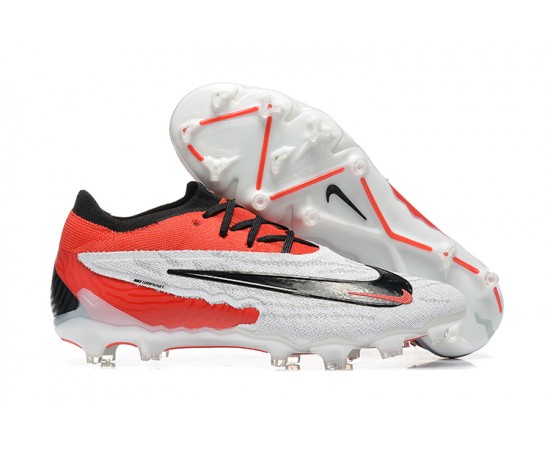 Nike Phantom GX Elite FG Low Soccer Cleats White Red Black For Men