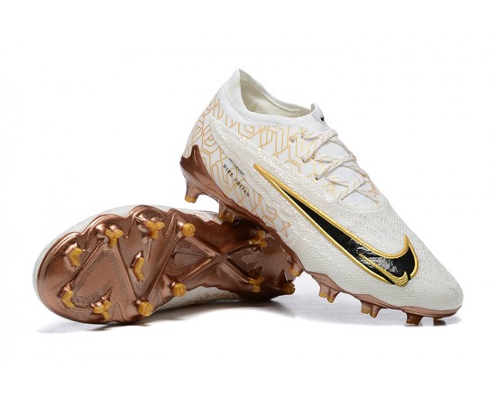 Nike Phantom GX Elite FG Low Soccer Cleats White Yellow Brown For Men