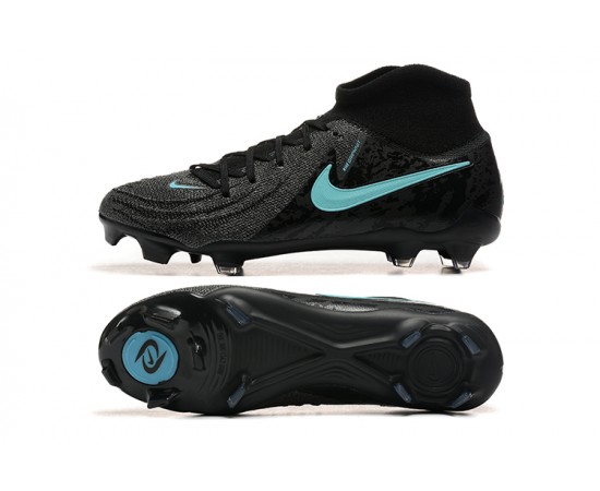 Nike Phantom Luna Elite FG Black Ltblue High Soccer Cleats For Men