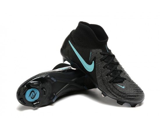 Nike Phantom Luna Elite FG Black Ltblue High Soccer Cleats For Men