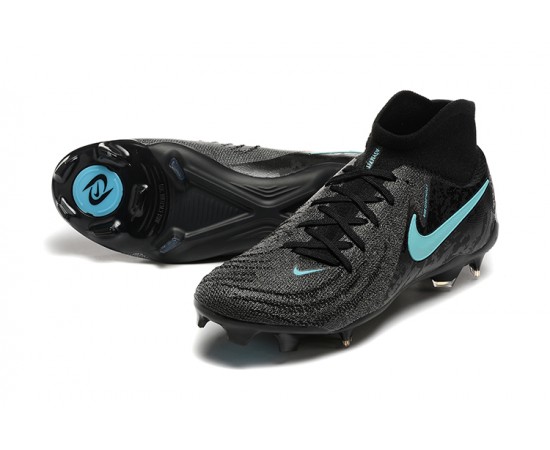 Nike Phantom Luna Elite FG Black Ltblue High Soccer Cleats For Men