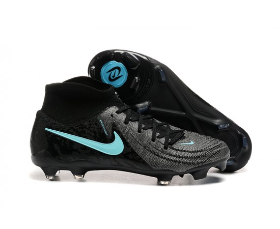 Nike Phantom Luna Elite FG Black Ltblue High Soccer Cleats For Men