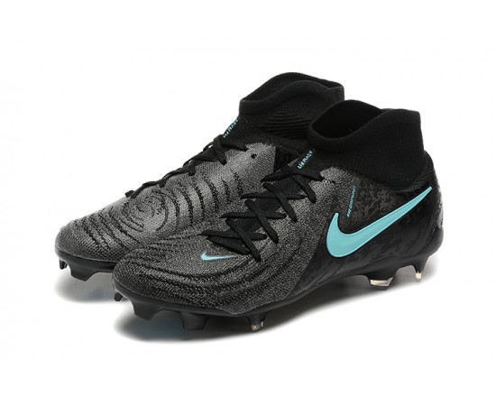 Nike Phantom Luna Elite FG Black Ltblue High Soccer Cleats For Men