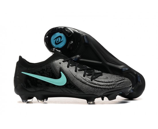 Nike Phantom Luna Elite FG Black Ltblue Low Soccer Cleats For Men