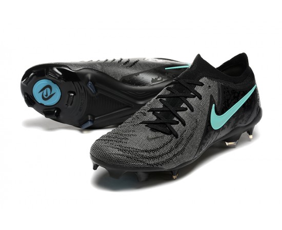 Nike Phantom Luna Elite FG Black Ltblue Low Soccer Cleats For Men